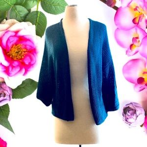 Time and Tru Navy Sweater Shrug L (12-14) NWOT